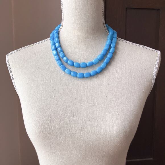 Signed Silpada Sterling Silver Double Strand Blue Magnesite Gemstone Necklace 20 - Picture 4 of 13